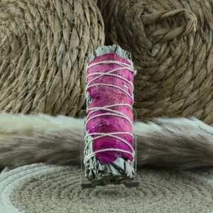 White Sage & Roses Smudge Stick