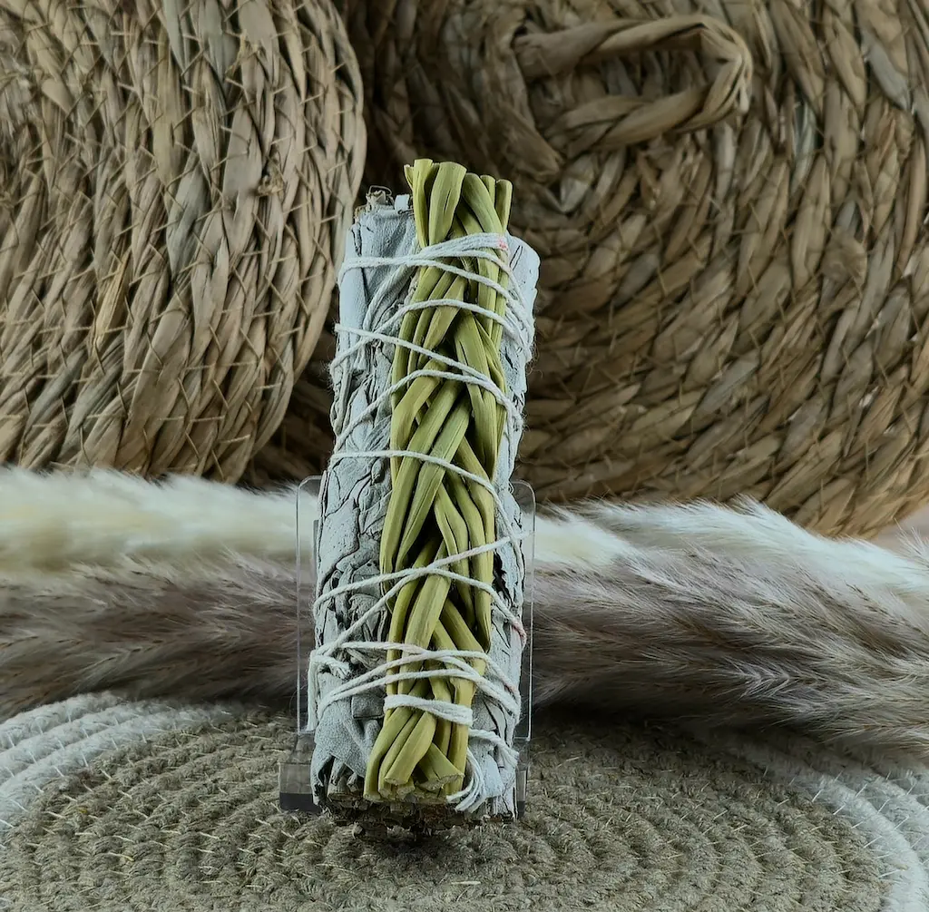 White Sage & Sweetgrass Smudge Stick